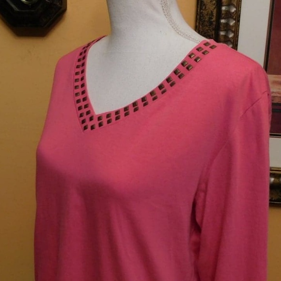 Samantha's Style Shoppe V-Neck Studded Top - Picture 5 of 7